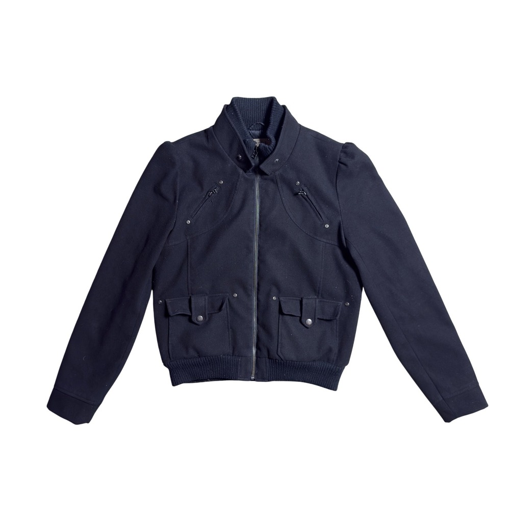 Decree Womens Black Full Zip Bomber Jacket